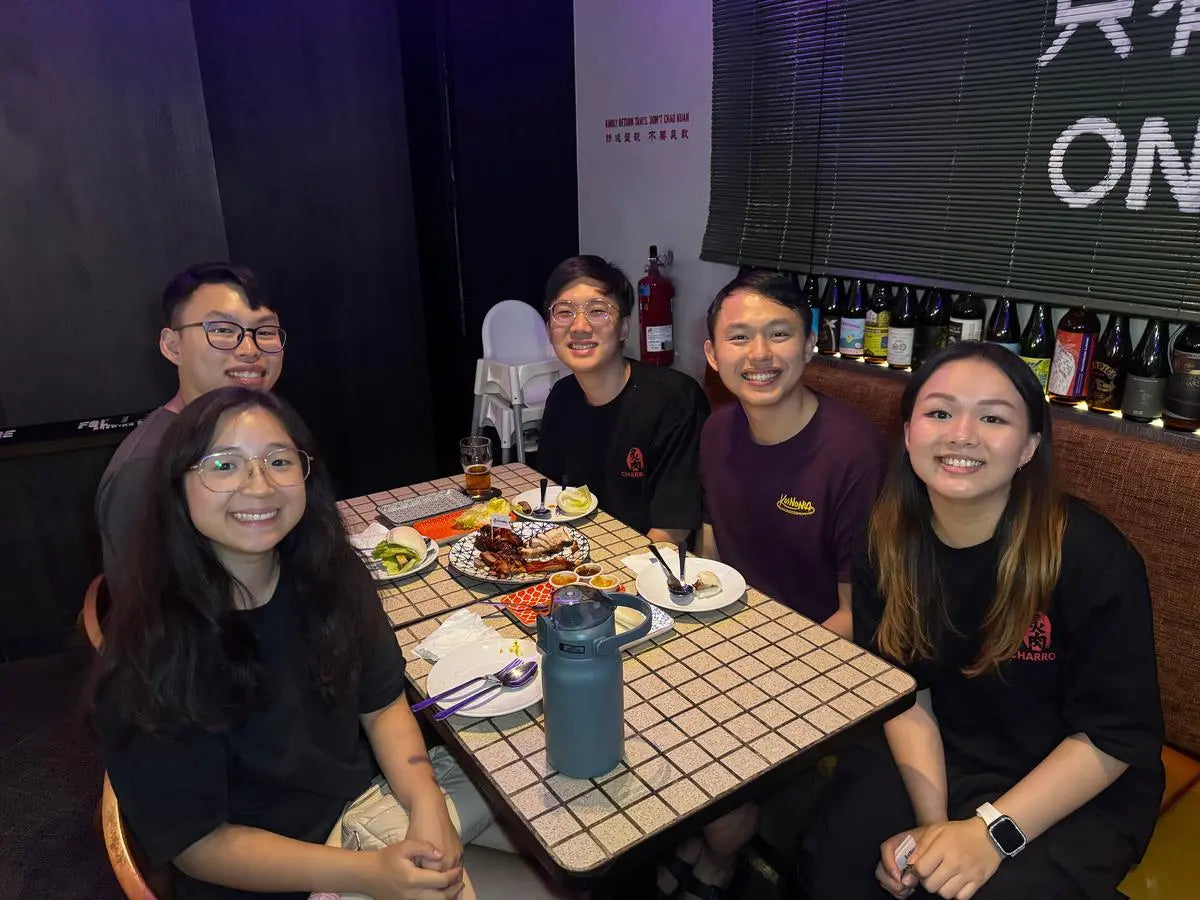 Friends enjoying Charrou roasted meats together